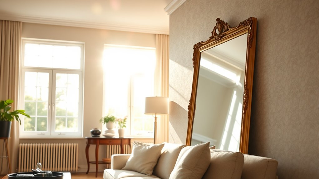 use mirrors to brighten rooms