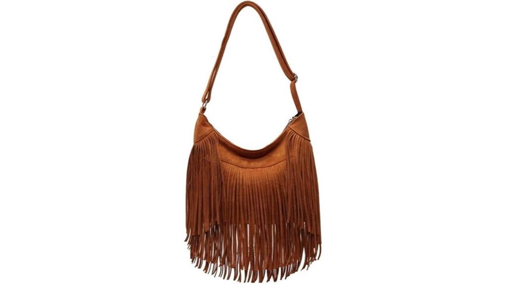 vintage suede fringe bag