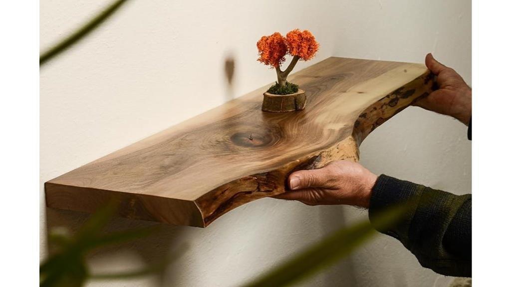 walnut floating shelf set