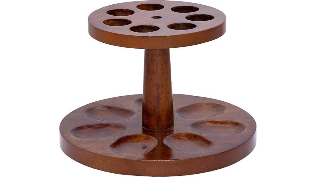 walnut round pipe stand