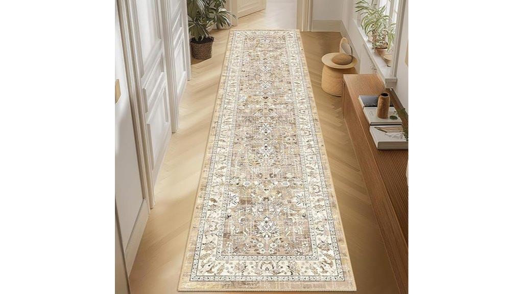 washable vintage hallway rug