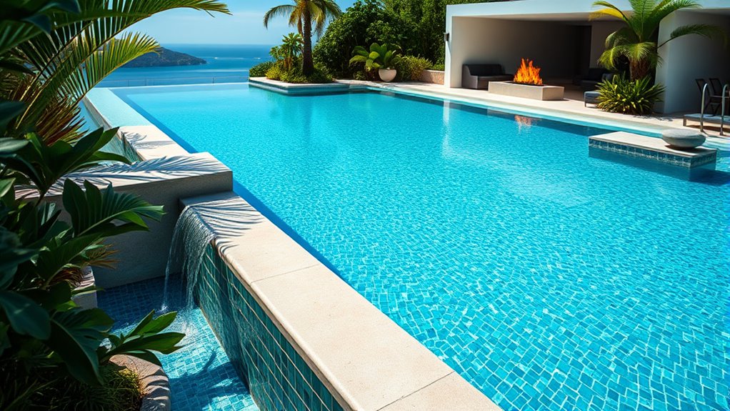 water features enhance pool ambiance