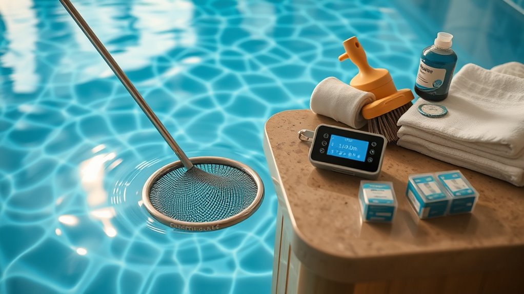 weekly pool surface cleaning
