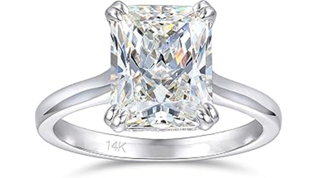 white gold 4 carat moissanite
