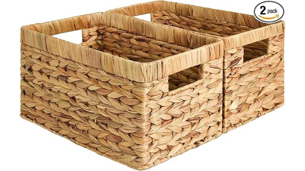 wicker storage basket organizer