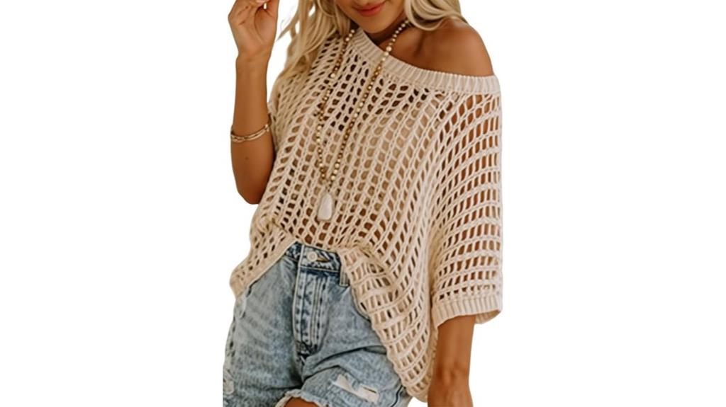 women s crochet off shoulder coverup