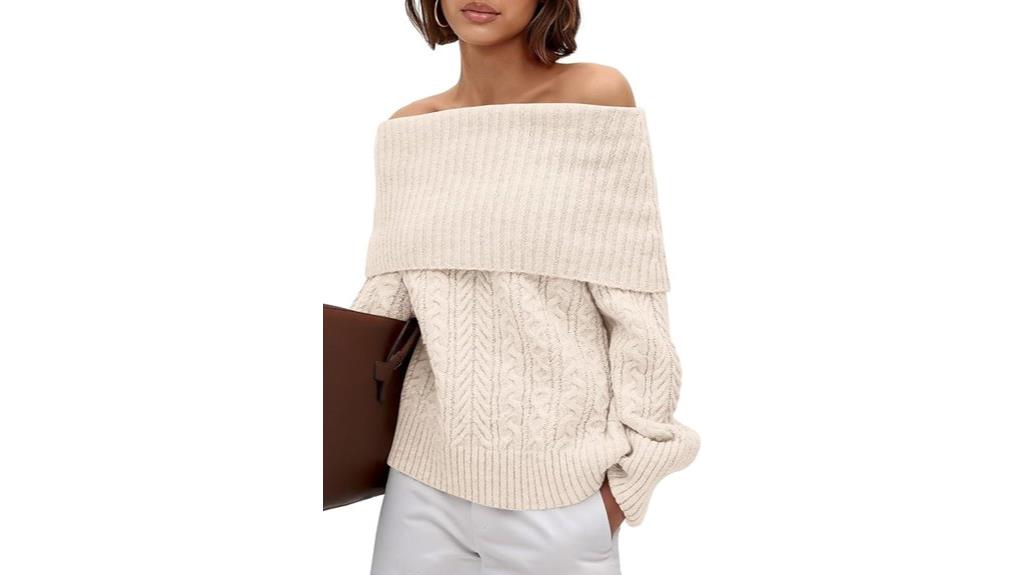 women s off shoulder sweater