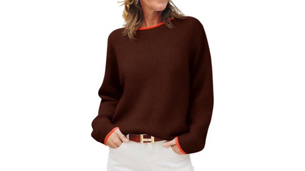 women s ribbed crewneck sweater