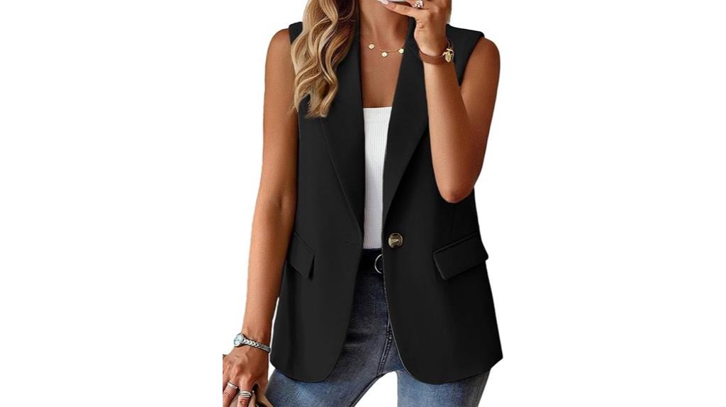 women s sleeveless blazer top