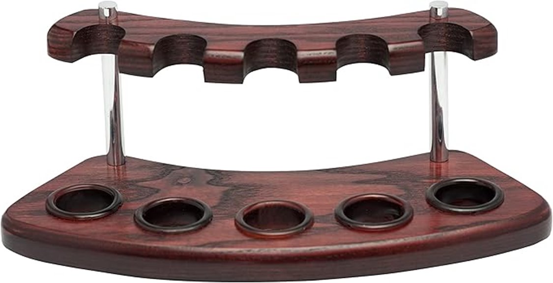 wooden 5 pipe tobacco stand