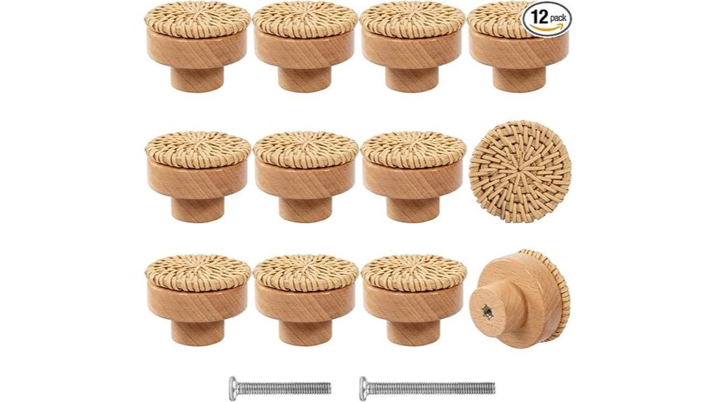 wooden boho drawer knobs
