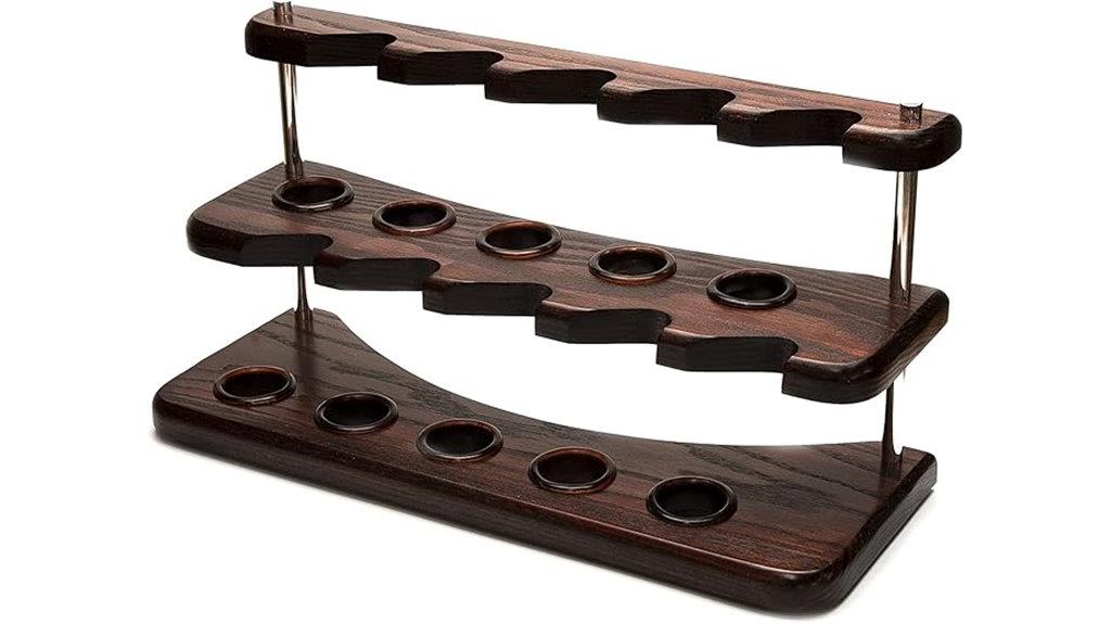 wooden pipe display rack