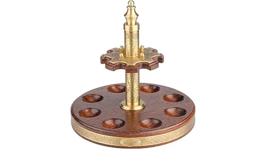 wooden pipe stand with rotatable display