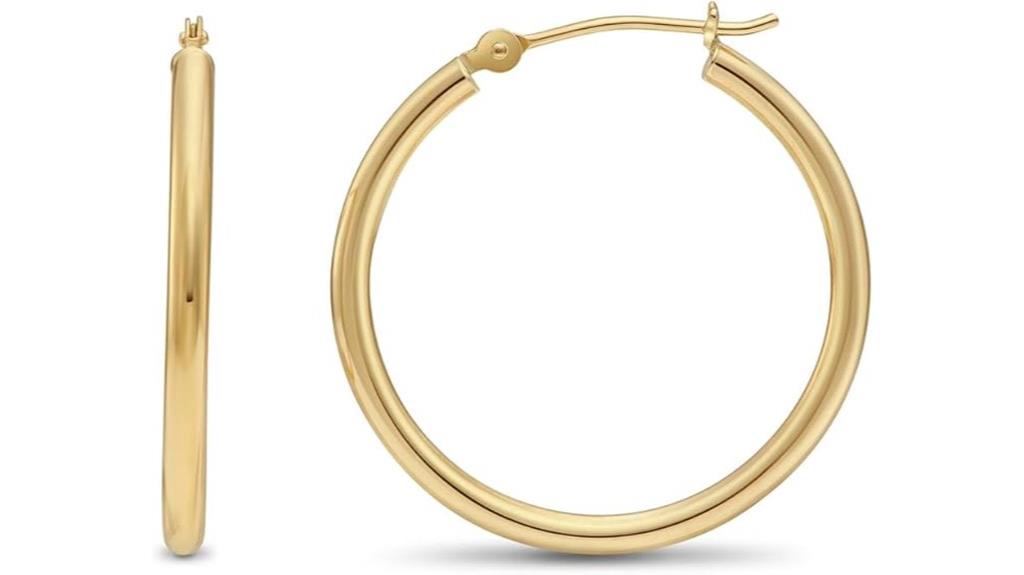 yellow gold hoop earrings