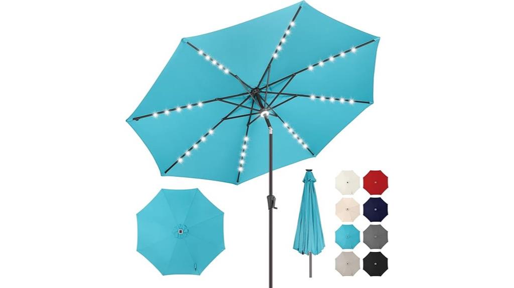 10ft led uv solar umbrella