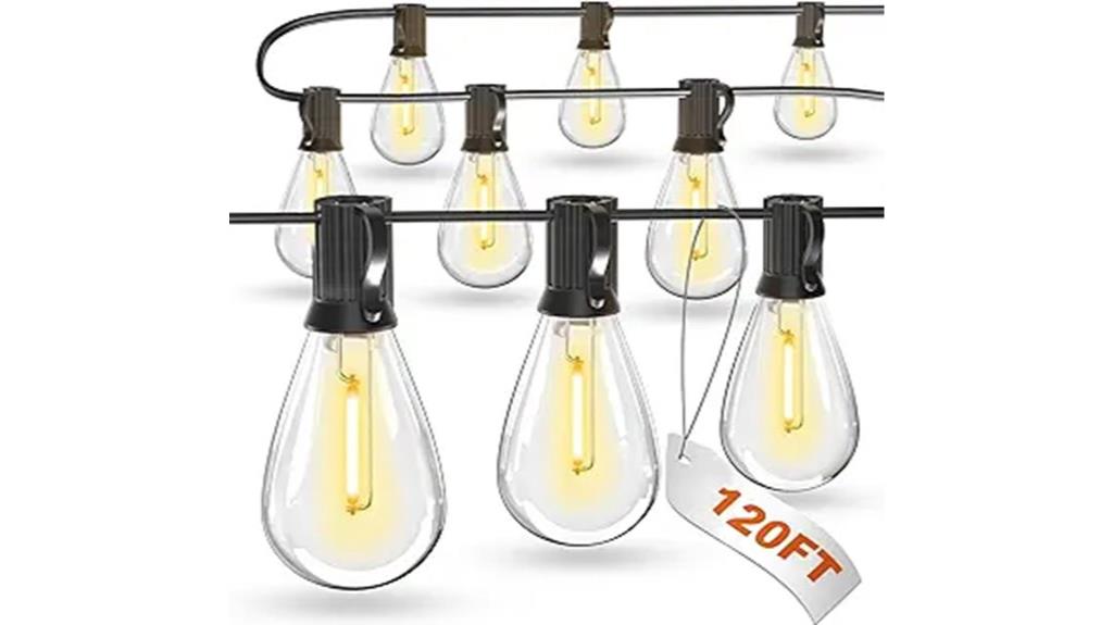 120ft outdoor led string lights