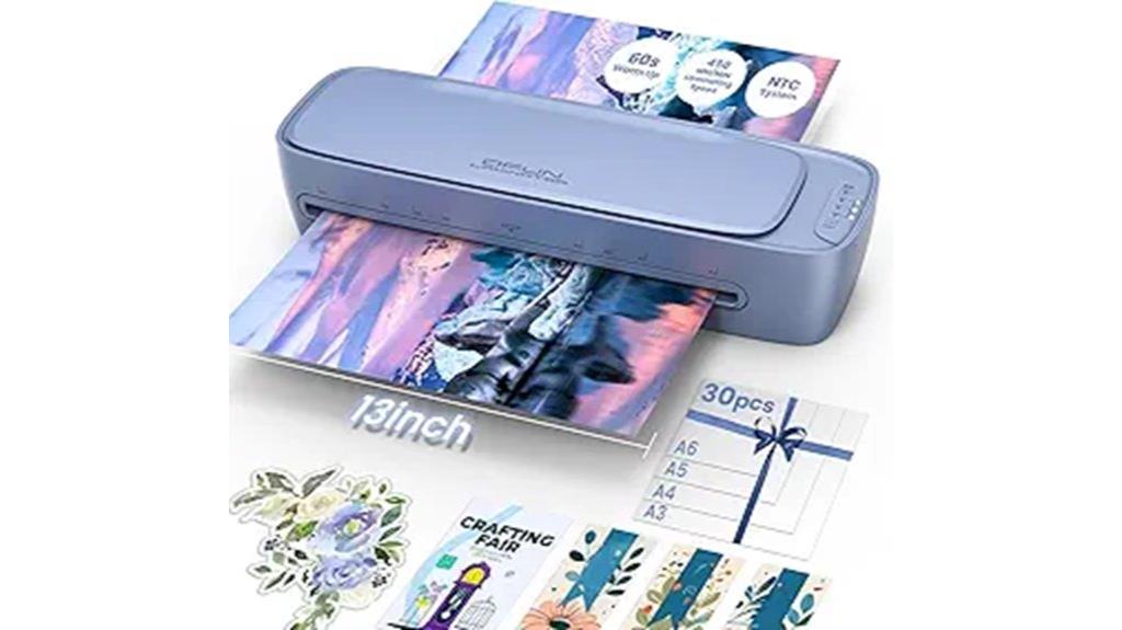 13 inch laminator with sheets