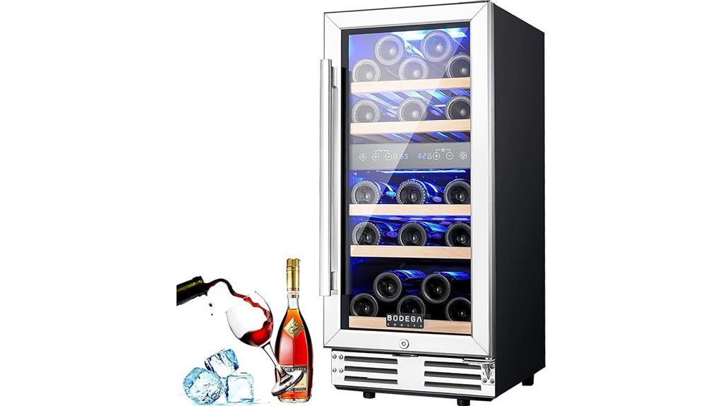 15 inch dual zone wine cooler