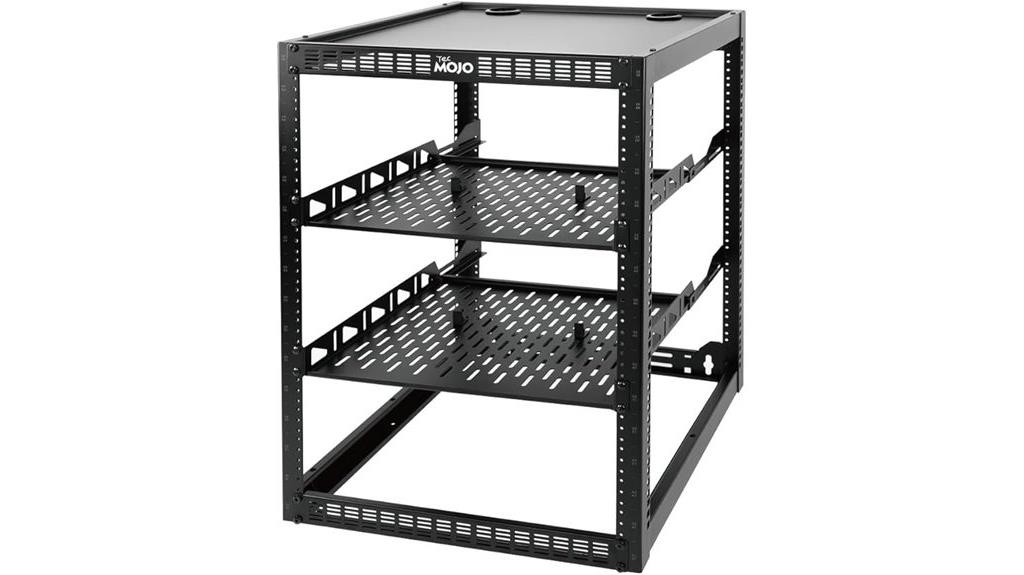 16u open rack shelves