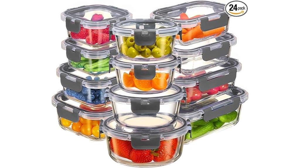 24 piece glass meal prep