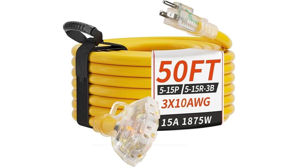 50 foot multi outlet cord