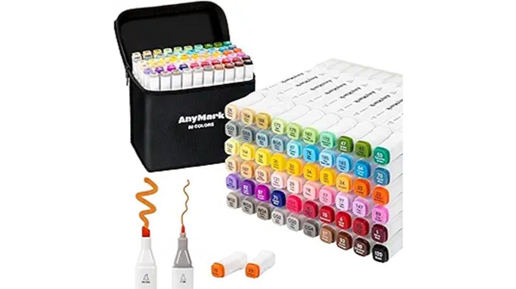 60 color dual tip markers