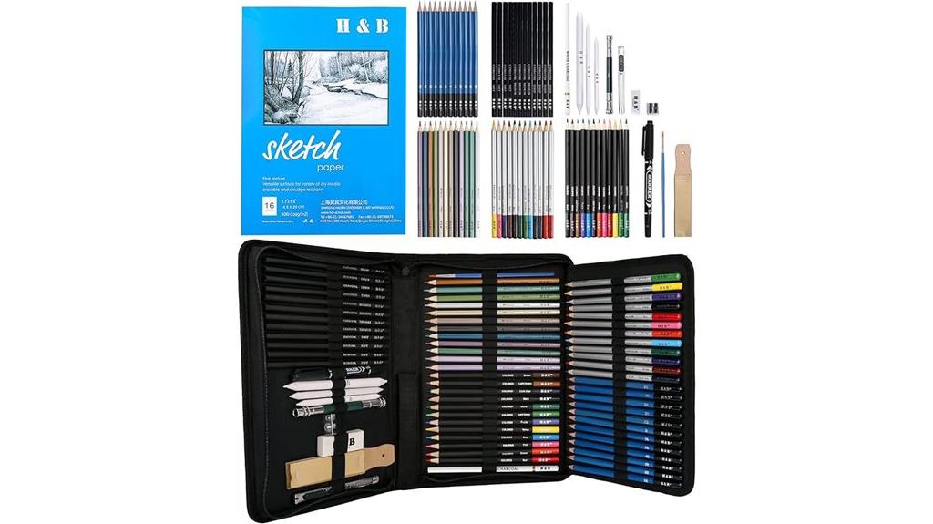 72 piece drawing supplies set