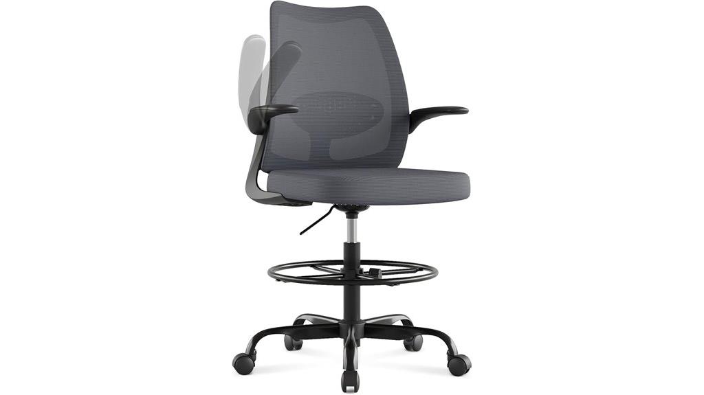 adjustable armrest drafting chair