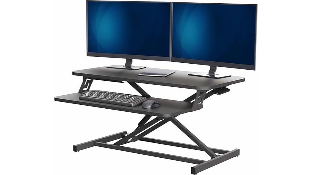 adjustable black desk converter