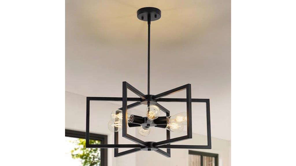 adjustable black dining chandelier