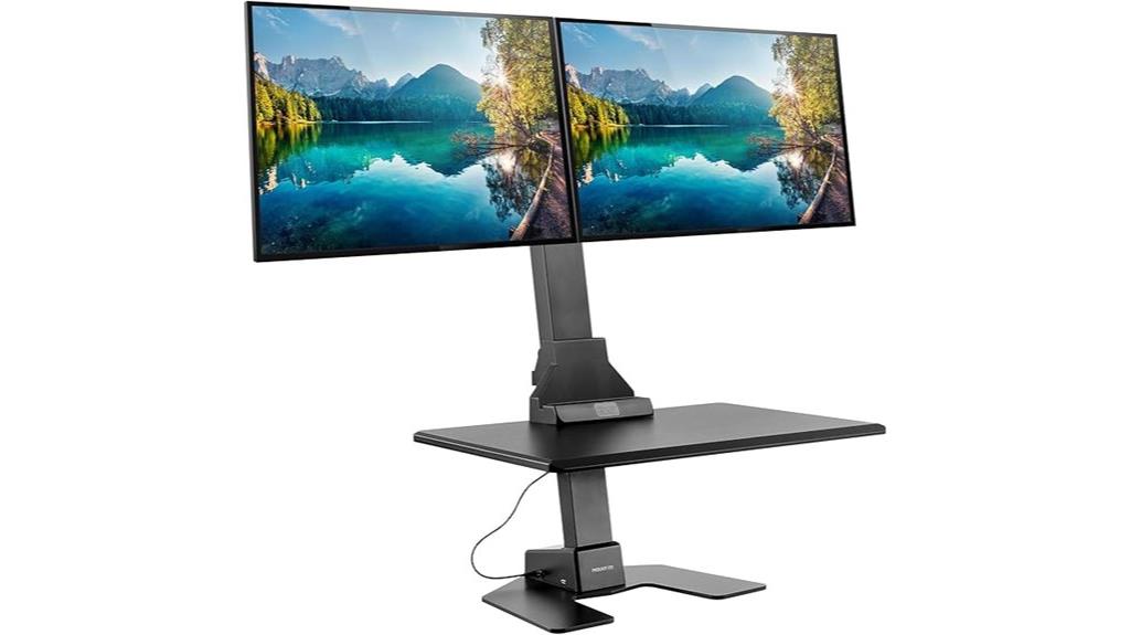 adjustable dual monitor desk