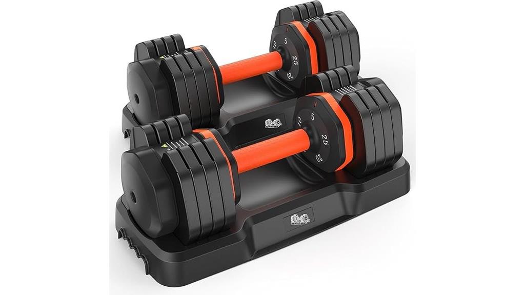 adjustable dumbbell weight range