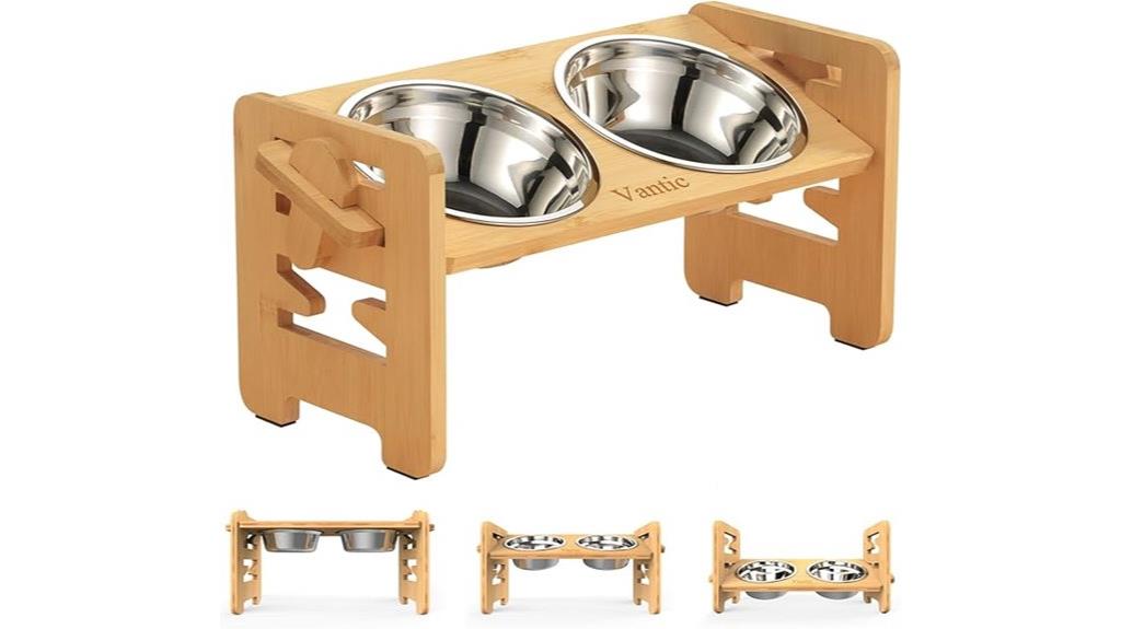 adjustable elevated stainless bowls