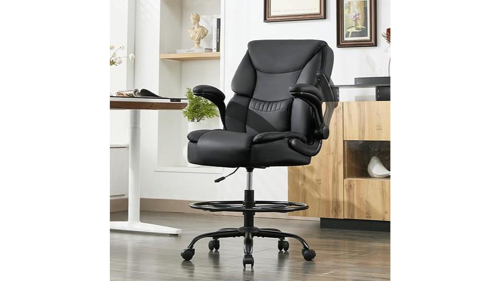adjustable flip arm drafting chair