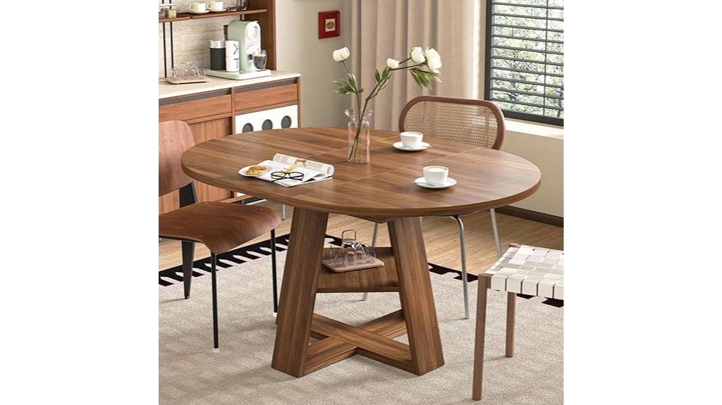 adjustable round table with leaves