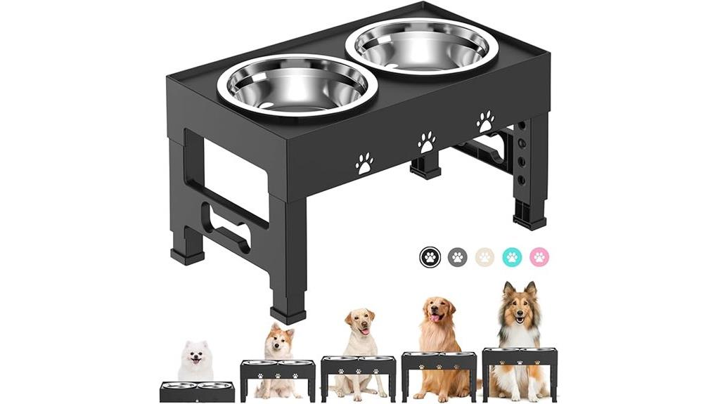 adjustable stainless steel elevated bowls