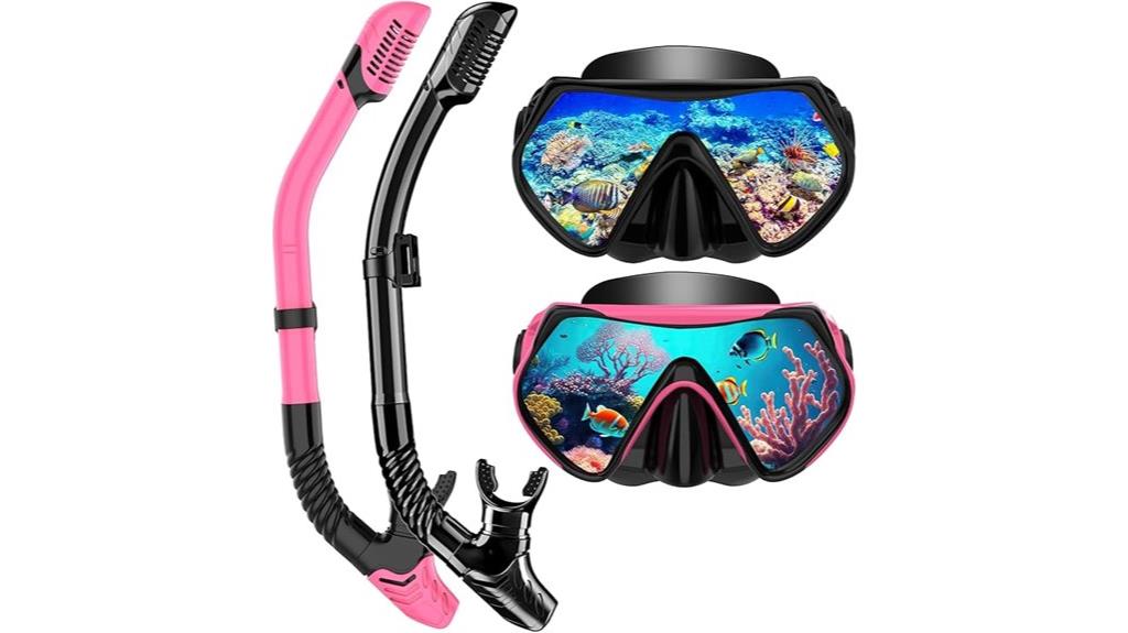 adult dry top snorkel set