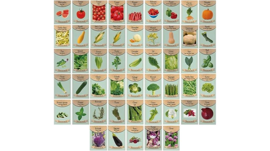 assorted heirloom vegetable seeds