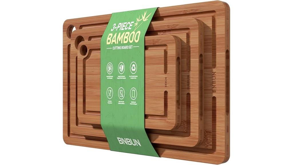 bamboo cutting set with accessories