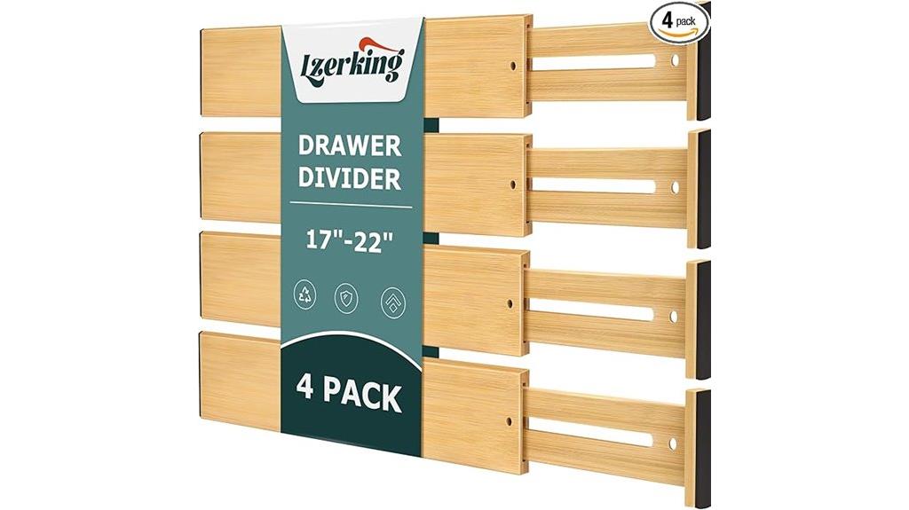 bamboo drawer divider set