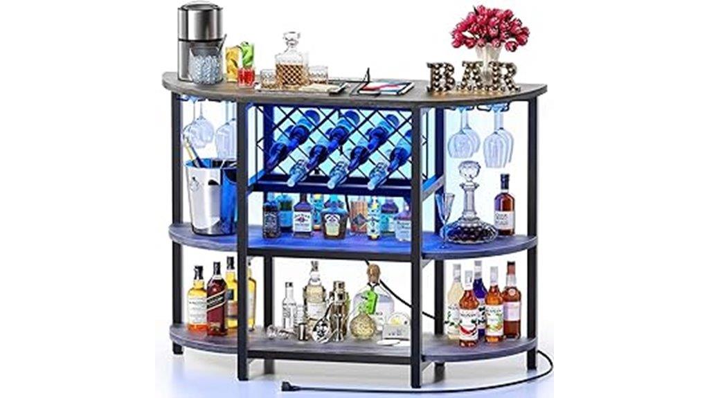 bar cart with outlets