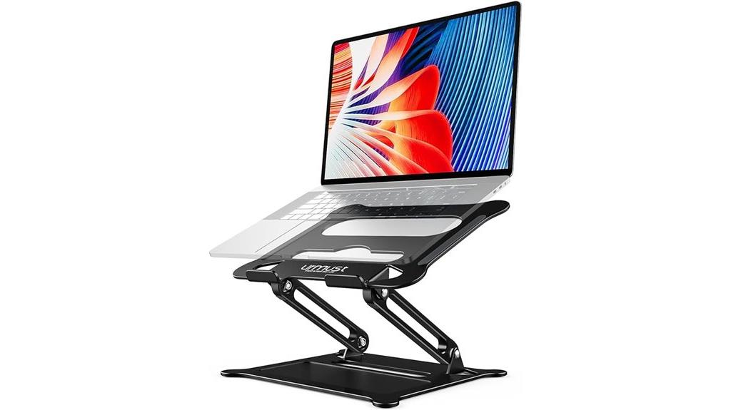 black laptop notebook stand