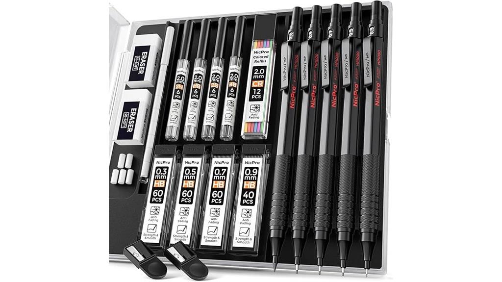 black mechanical pencil set