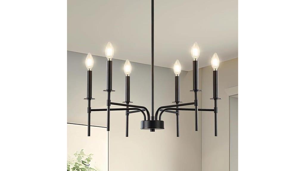black metal dining chandelier