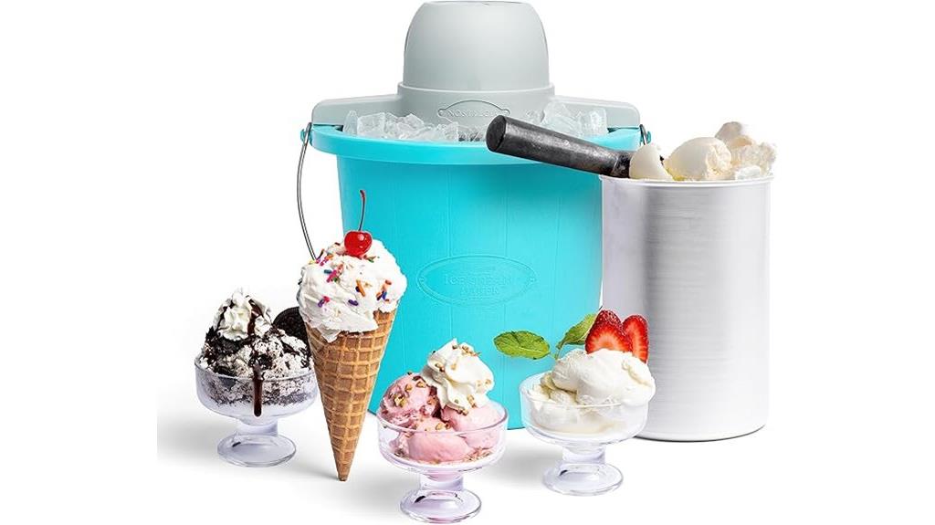 blue 4 quart electric ice cream maker