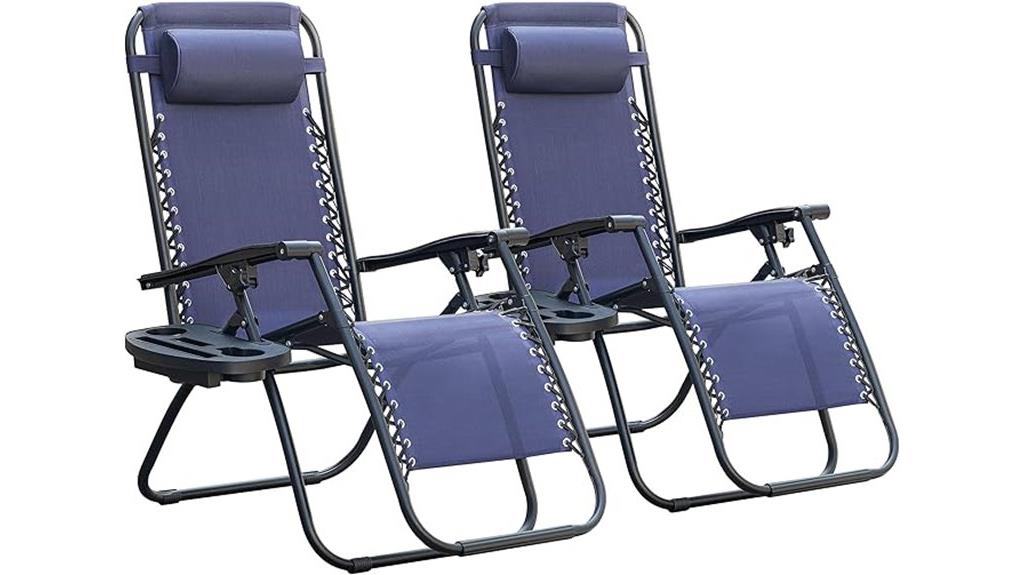 blue lounge chair set