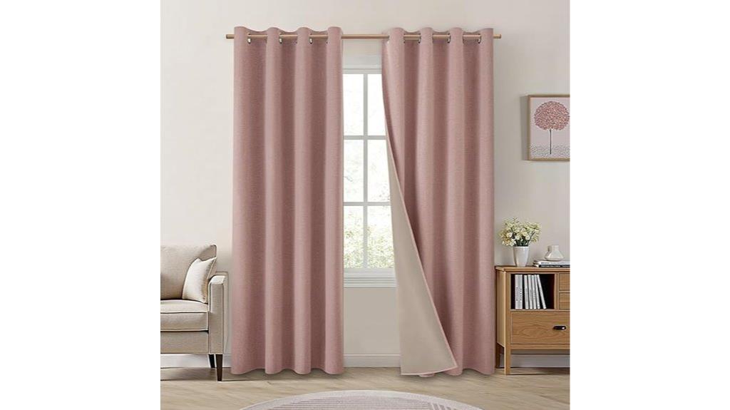 blush pink bedroom curtains