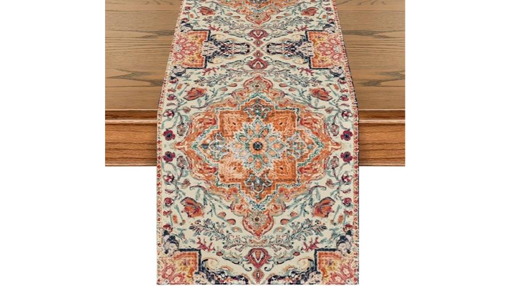 boho orange table runner