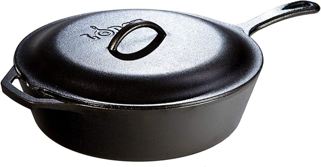 cast iron skillet with lid