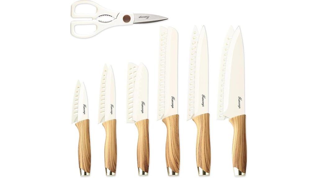 complete knife set with guard
